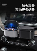 Universal Car Ashtray With Led Lights Auto Cigarette Smokeless Portable Ash Tray With Cover Creative Multi-function Al Alloy