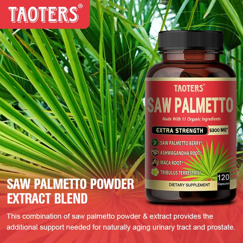 Saw Palmetto Supplement 5300 Mg - with 11 Organic Ingredients - for Urinary Tract and Prostate Health