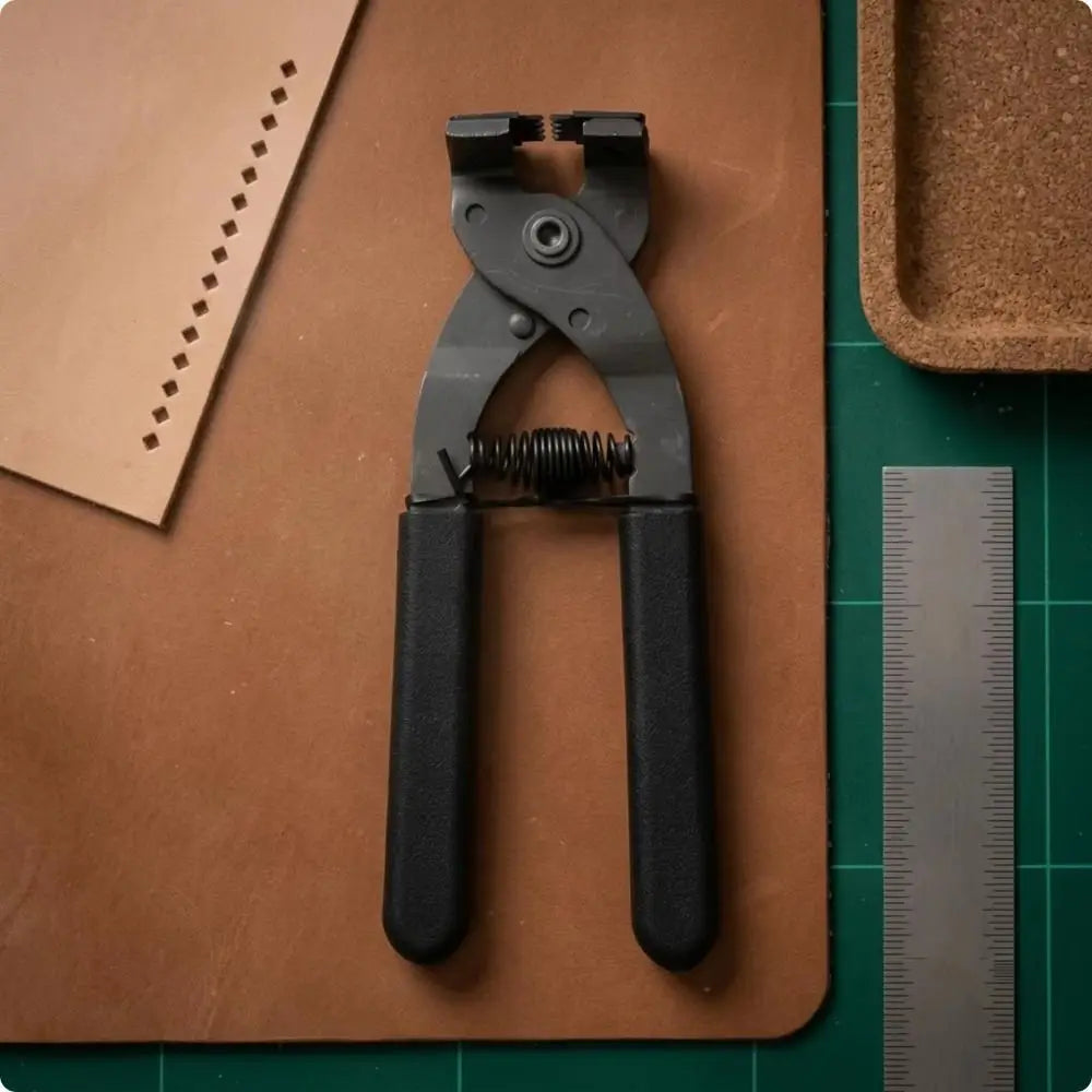 Pricking Iron 4mm Hole Punch Pliers Carbon Steel Universal Rhombus Leather Hand Pliers Multifunctional Spacing 2/4 Teeth