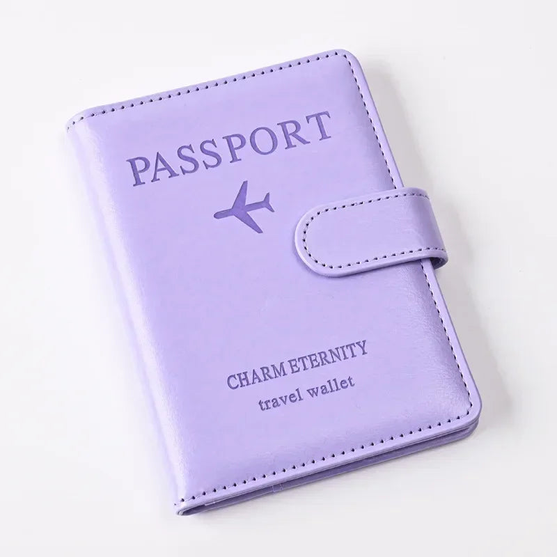 Unisex Passport Cover Women Men Passport Credit Card Holder Case PU Leather Business Card Passport Wallet Travel Purse