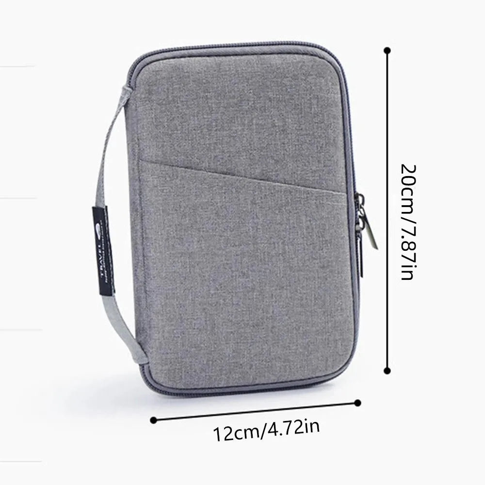 Travel Accessories Travel Wallet OX Cloth Ticket Holder Family Passport Holder Zipper Passport Protective Cover Document Case