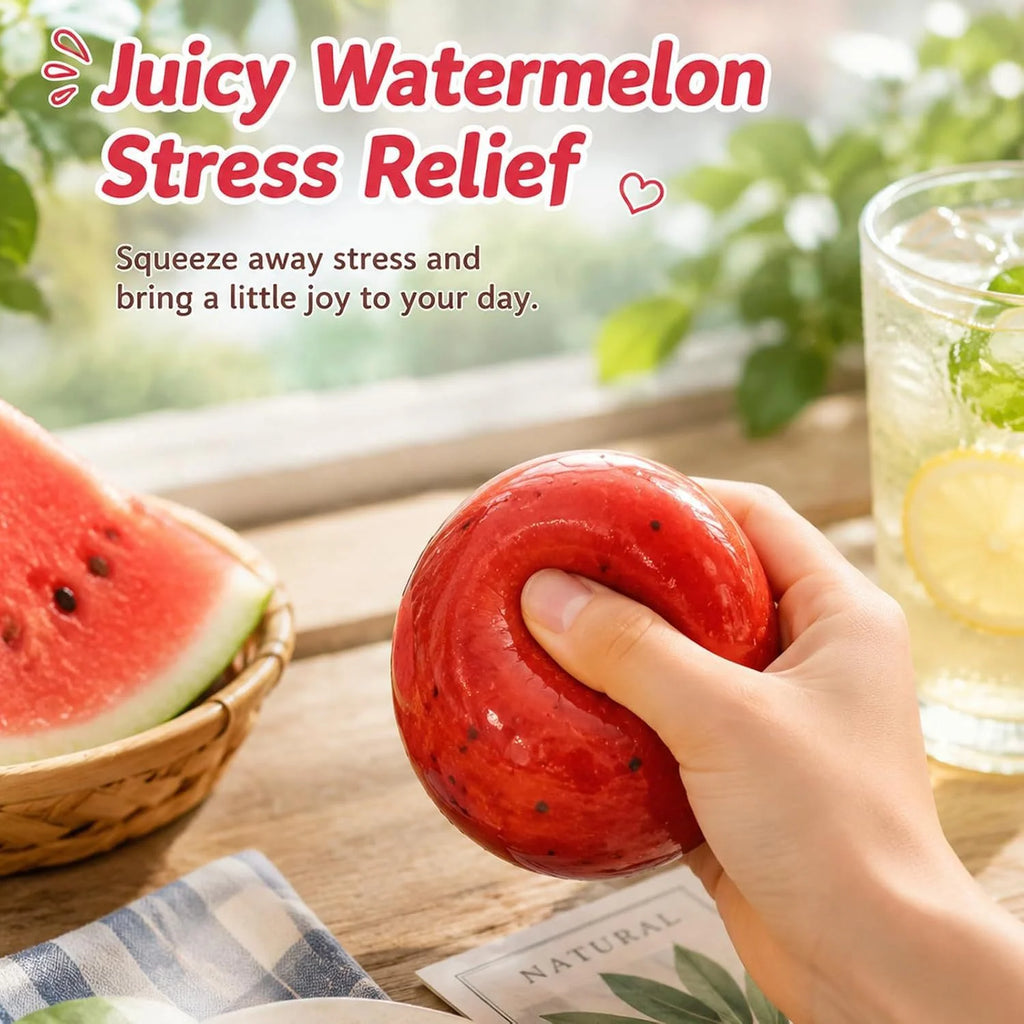 Handmade Watermelon Slushy Squishy Toy Soft Slow Rebound Stress Relief Squeeze Toy Realistic Fruit Simulation Model for Adults