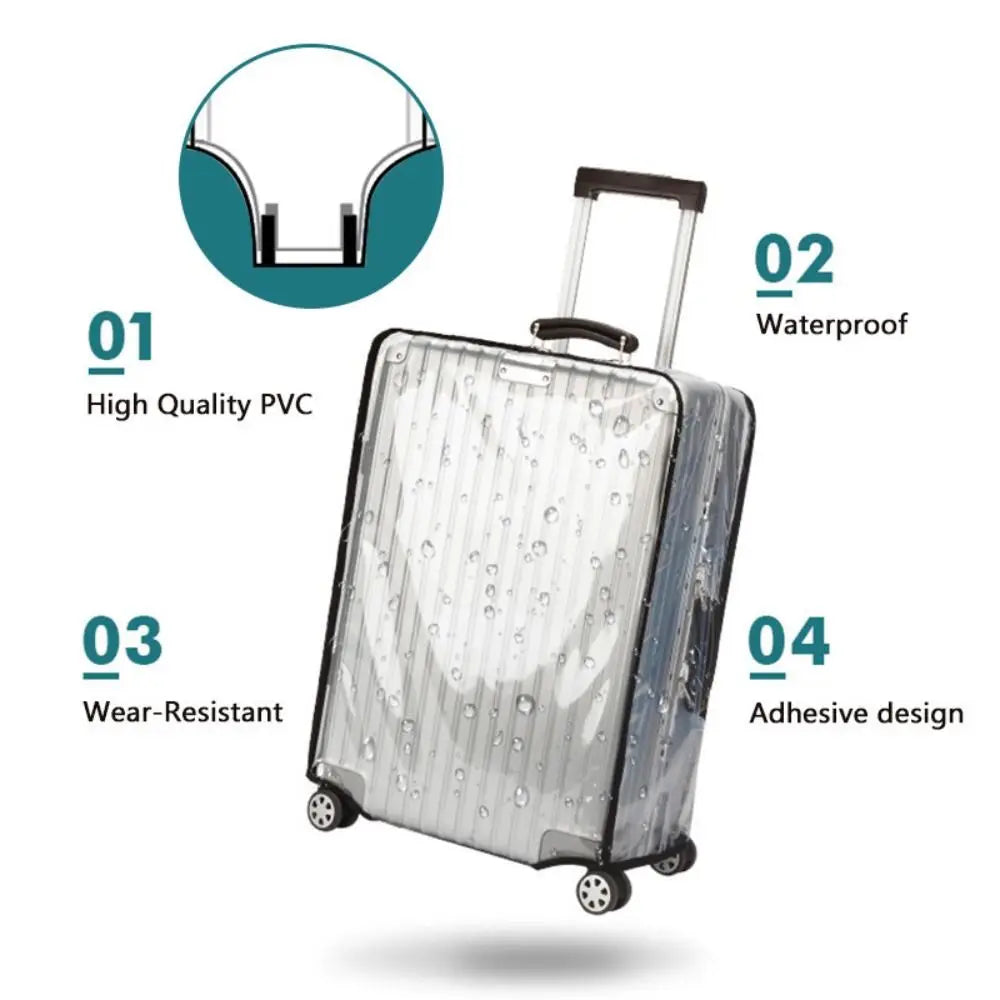 16-28 Inch Travel Luggage Cover PVC Transparent Luggage Protector Cover Waterproof Dustproof Suitcase Protector Cover Luggage