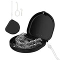Portable Denture Tray Box Dental Retainer Box Case Plastic Teeth Container Denture Box False Teeth Protective Case With Lanyard