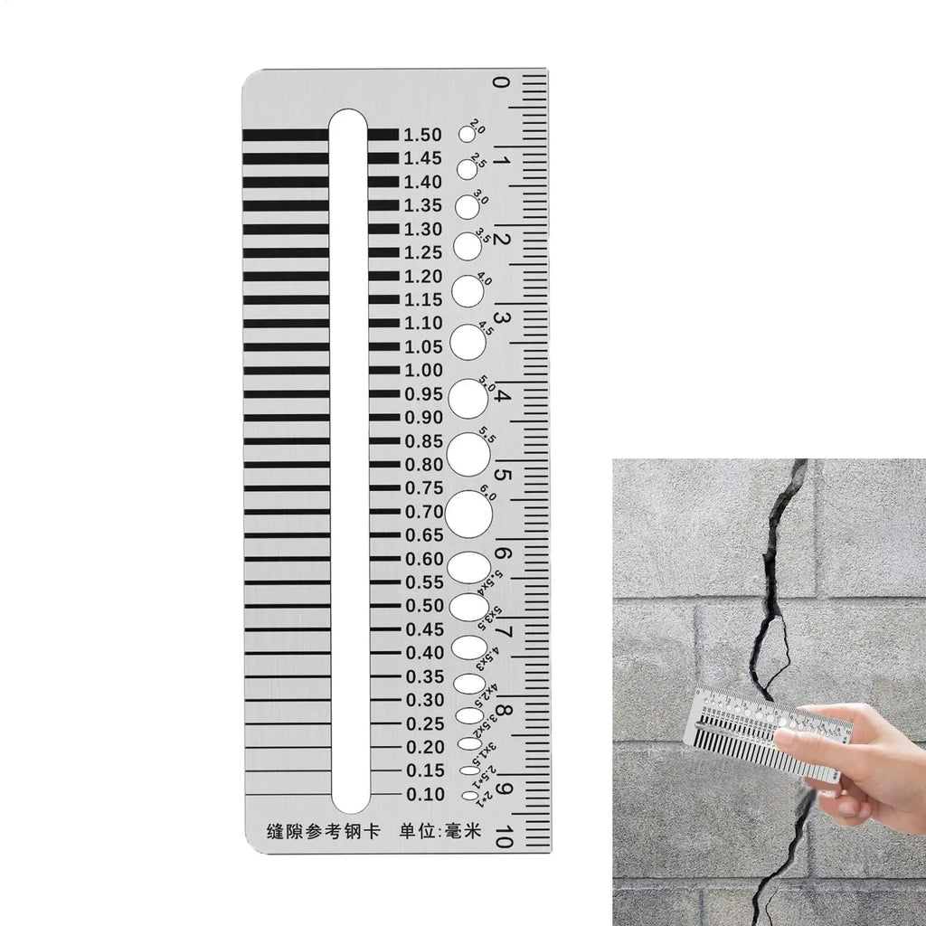 Crack Width Gauge Stainless Steel High Precision Crack Gauge Gap Measurement for Hardware Installation Concrete Wall Inspection