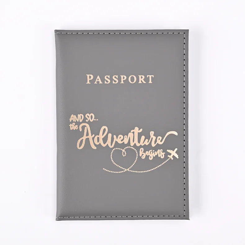 Women Men Letter Lover Passport Cover Men Women Travel Passport Case Leather Cute Passport Wallet Purse Girl Card Holder