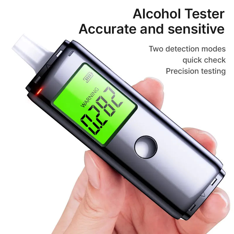 Professional Breathalyzer  ZW Rechargeable Alcohol Tester High Precision Testing Prevent Drunk Driving