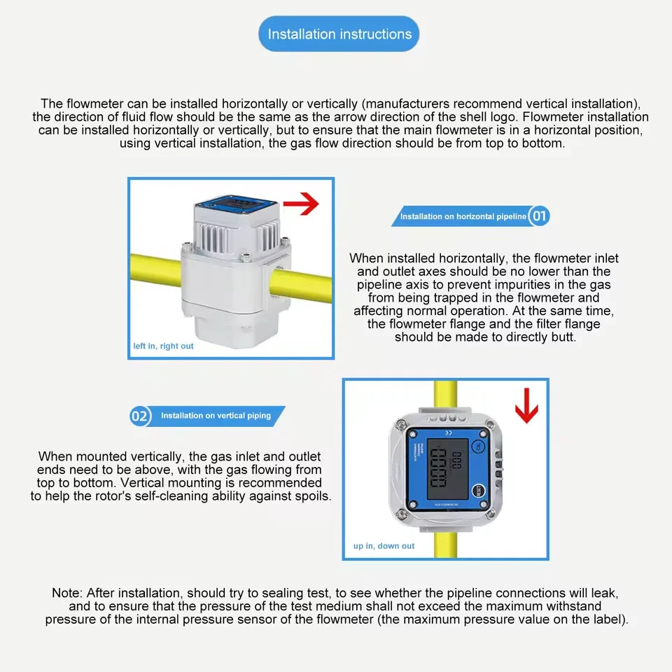 High Precision Gas Flow Meter Digital LCD Display Roots Flowmeter for Liquefied Natural Gas Oxygen Industry-Grade DN15/20/25