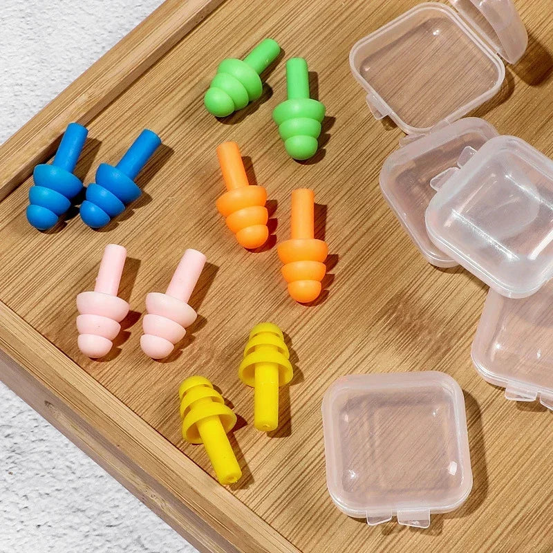 4/8pcs, Peaceful Sleep & Focus: Reusable Silicone Ear Plugs - Comfort-Fit for Swimming, Learning & Noise-Cancelling