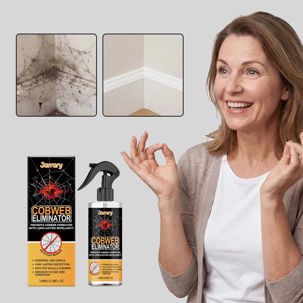 100ML Spider Cobweb Eliminator Long Lasting Spray Prevent Spiderweb Formation Spider Killer Clean Tools for Indoor and Outdoor