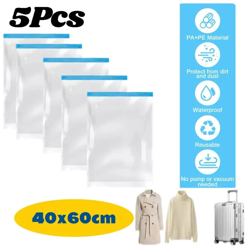 Thickened Vacuum Hand Roll Storage No Need for Pumping Compression and Sorting Bag Portable for Home Use Travel Luggage Clothing