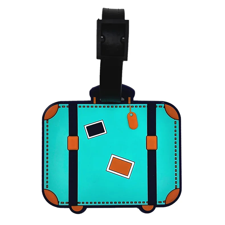New Creative PVC Luggage Tags Suitcase Tag Cartoon Cute Luggage Tags Checked in Tags Anti Loss Tag Holiday Travel Accessories