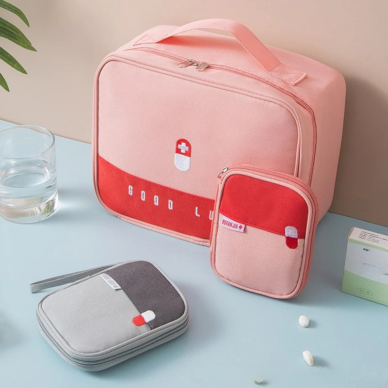 Portable First Aid Kit Bags Medicine Medical Large Storage Bag Pouch Camping Emergency Home Outdoor Travel Handle Bag Organizer