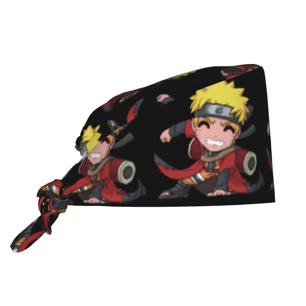 Custom N-Narutoes Uzumaki Cleaning Working Cap Comfortable Men Women Anime Scrub Cap Surgicals Hat Nurse Scrubs Hat For Dentist