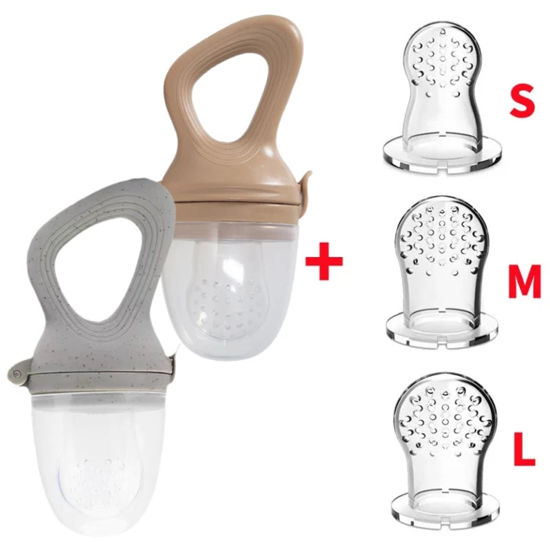 Silicone Baby Fruit Feeder Mini Freezer Tray Fresh Food Chew Bag for Infant Self Feeding Milk Popsicle Molds for Teething Relief