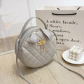 Cross-Border Popular Embroidered Quilted Small Round Handbag, Niche Design Chain Crossbody Bag, European, American, Japanese, and Korean Style Women's Bag