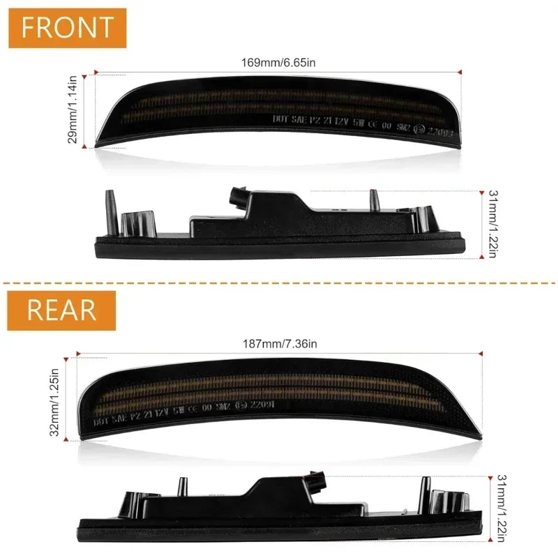 4pcs Smoked Lens Car Front Rear Bumper LED Side Marker Lights for Dodge Charger 2015-2023