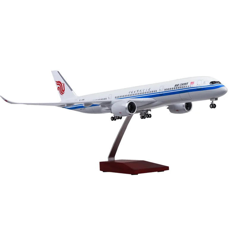 47cm Large Scale Toy Plane Air China A350 Diecast Resin Airplane Model Kit with Stand for Aviation Enthusiast Gift or Collection
