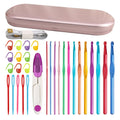 Crochet Hook Kit with Portable Storage Box Material Pack for Sewing Crocheting Beginner Set