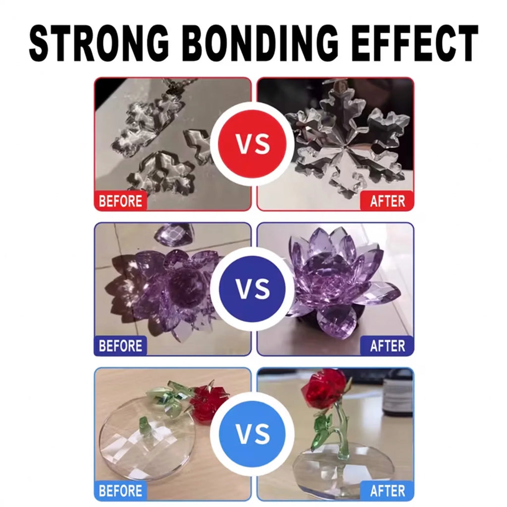 Glass Glue Clear Waterproof Strong Crack Repair Adhesive for Drinking Cup Wine Glass Mug Vase Glassware DIY Glass Craft Ornament