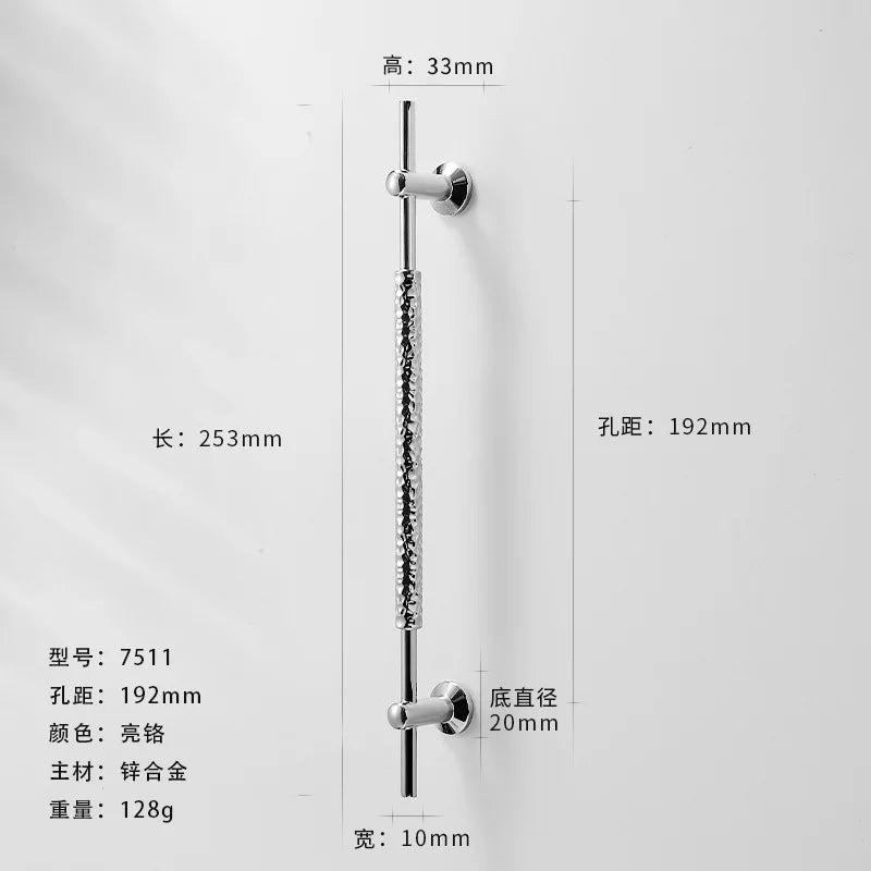 Bright Chrome Silver Wardrobe Door Handle Modern Minimalist Zinc-Alloy Pull for Cabinet Shoe Cabinet  Drawer Furniture Hardware