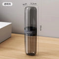 Portable Clear Toothbrush Travel Case, Hard Shell All-in-One Organizer for Business Trips Gym & Commute, Hygienic Secure Design