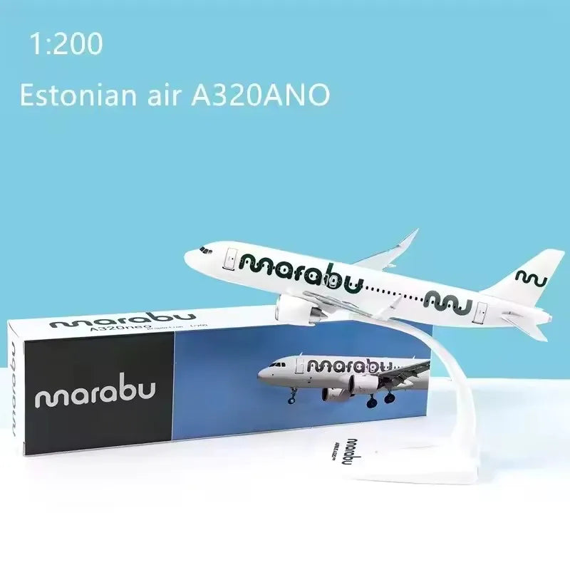 1:200 Scale A320NEO Marabu Airline ABS Plastic Airplane Model Toys Aircraft With BasePlane Model Assembly Collection Display Fan