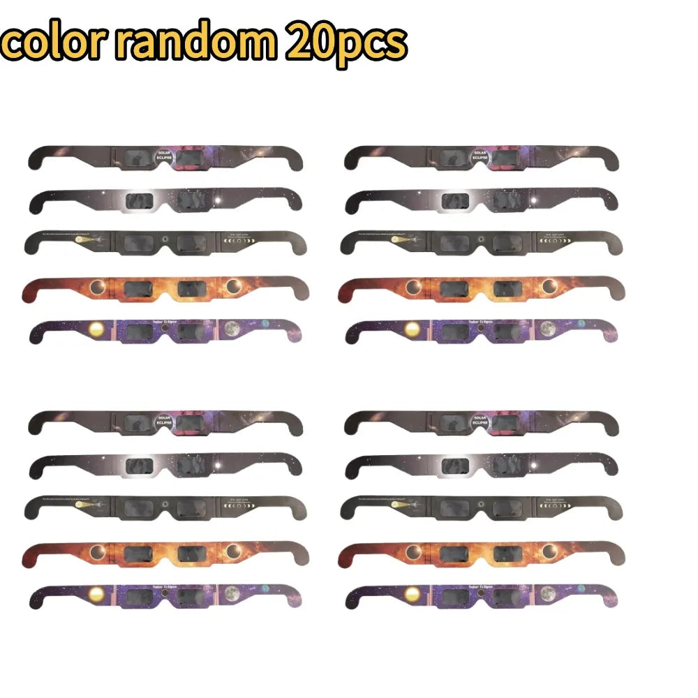 5-20pcs Solar Eclipse Glasses AAS Approved 2025 - Made in the USA CE and ISO Certified Safe Shades for Direct Sun Viewing