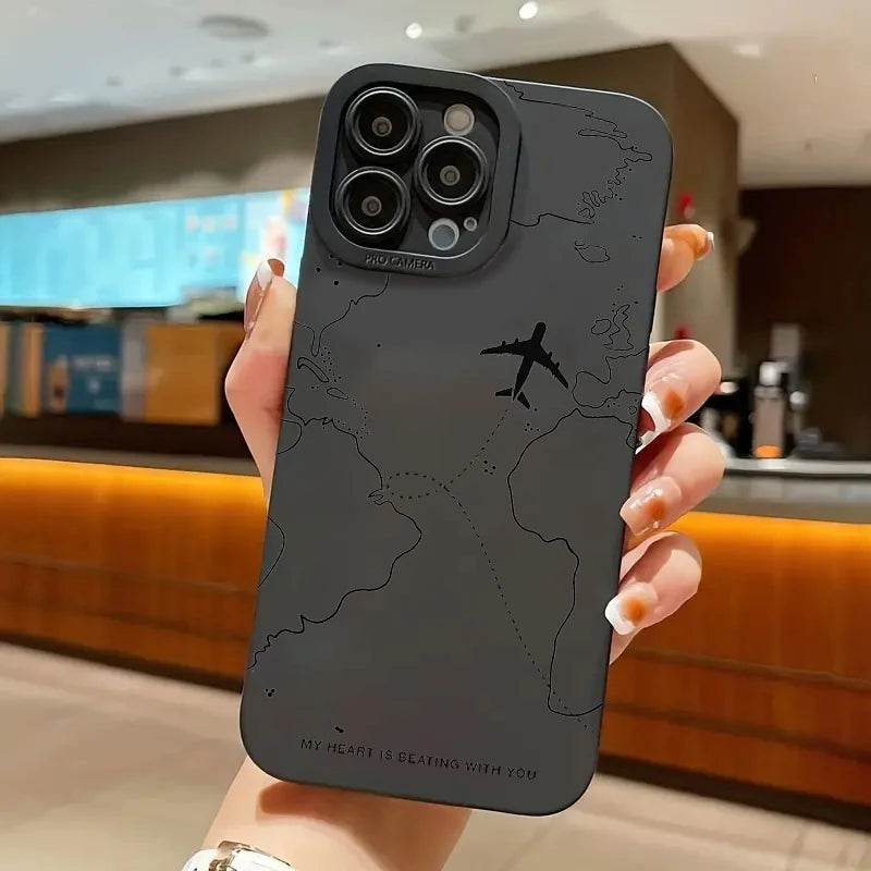 Travel-nspired Airplane Route Design Case For Xiaomi Mi 11 Lite 5G 14 13T 13 12T 12X 12 11 Poco F6 F5 X6 X5 X3 M6 Pro Soft Cover