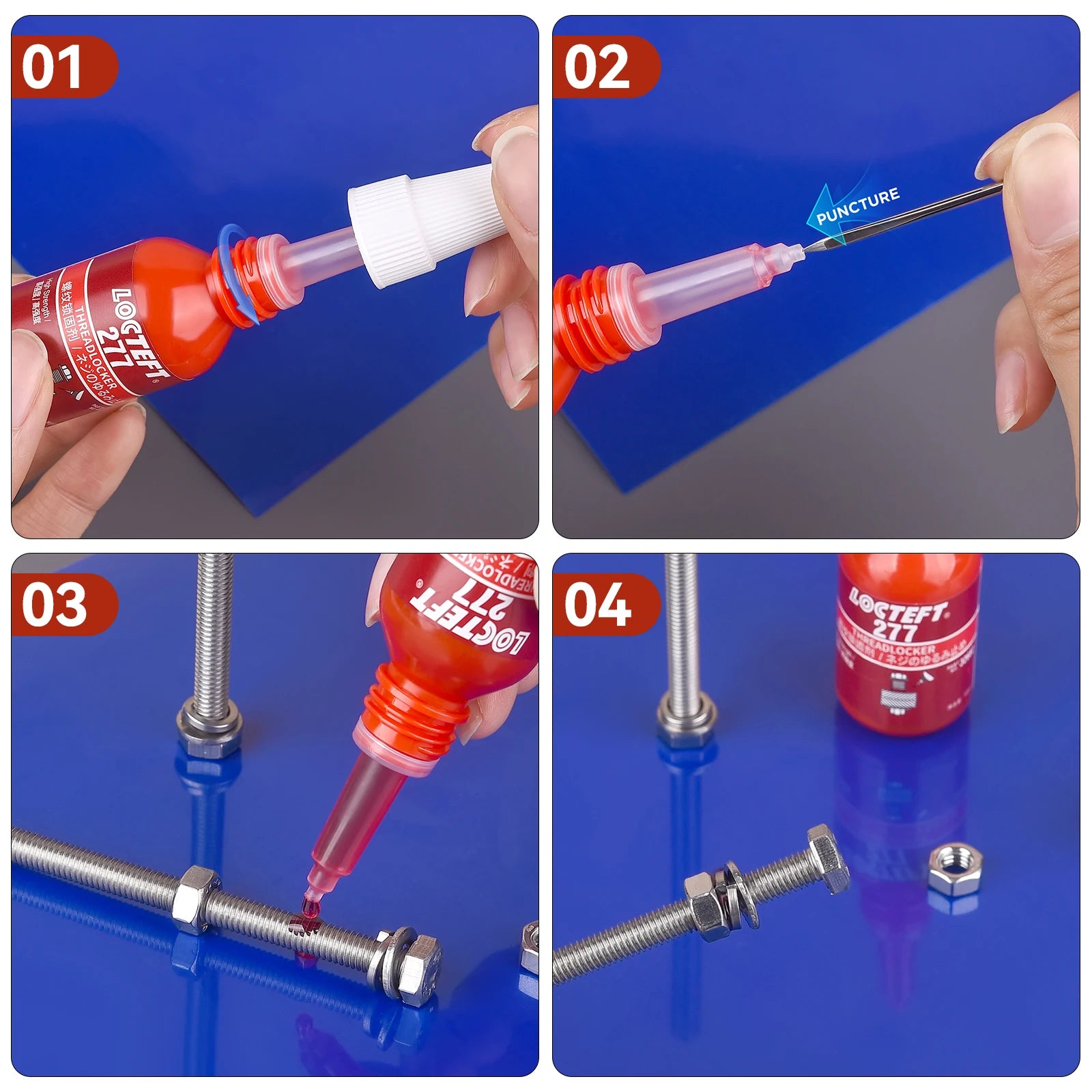 10ML Anti-Loose Glue Screw Adhesive Threadlocker 222 242 243 262 263 271 272 277 609 648 Quickly Cured Thread Locking Agent Glue