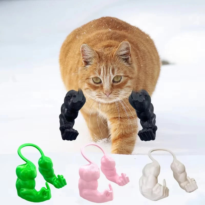 Middle Finger Cat Muscle Arm - 3D Printed Neck Arm Muscle Texture, Fun Pet Accessories, Halloween Cat Accessories