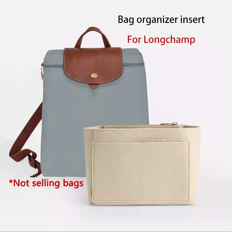 Felt Bag Organizer For Longchamp Bag Mini S M Size Backpack Support Handbag Tote Bag Organizerinner Bag Liner Bags Accessories