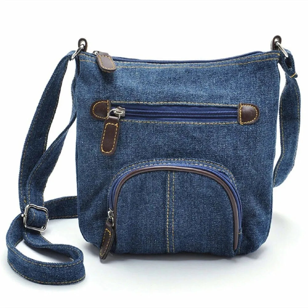New Retro Denim Shoulder Bag Body Cross Messenger Women Handbag Simple Casual Bag Useful Casual Purse
