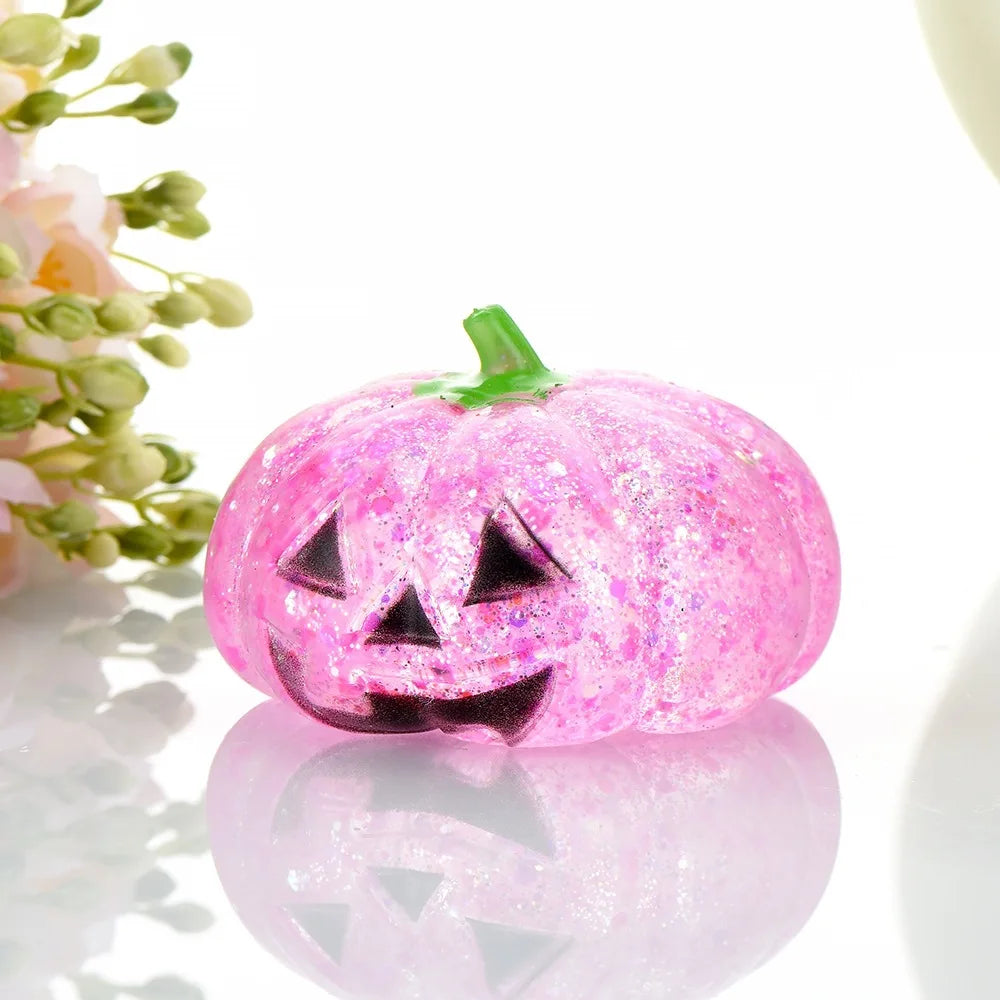 Halloween Pumpkin Maltose Stress Ball Squishy Toy Soft Stress Ball Slow Rebound Fidget Toy Stress Relief Funny Gift for Adults