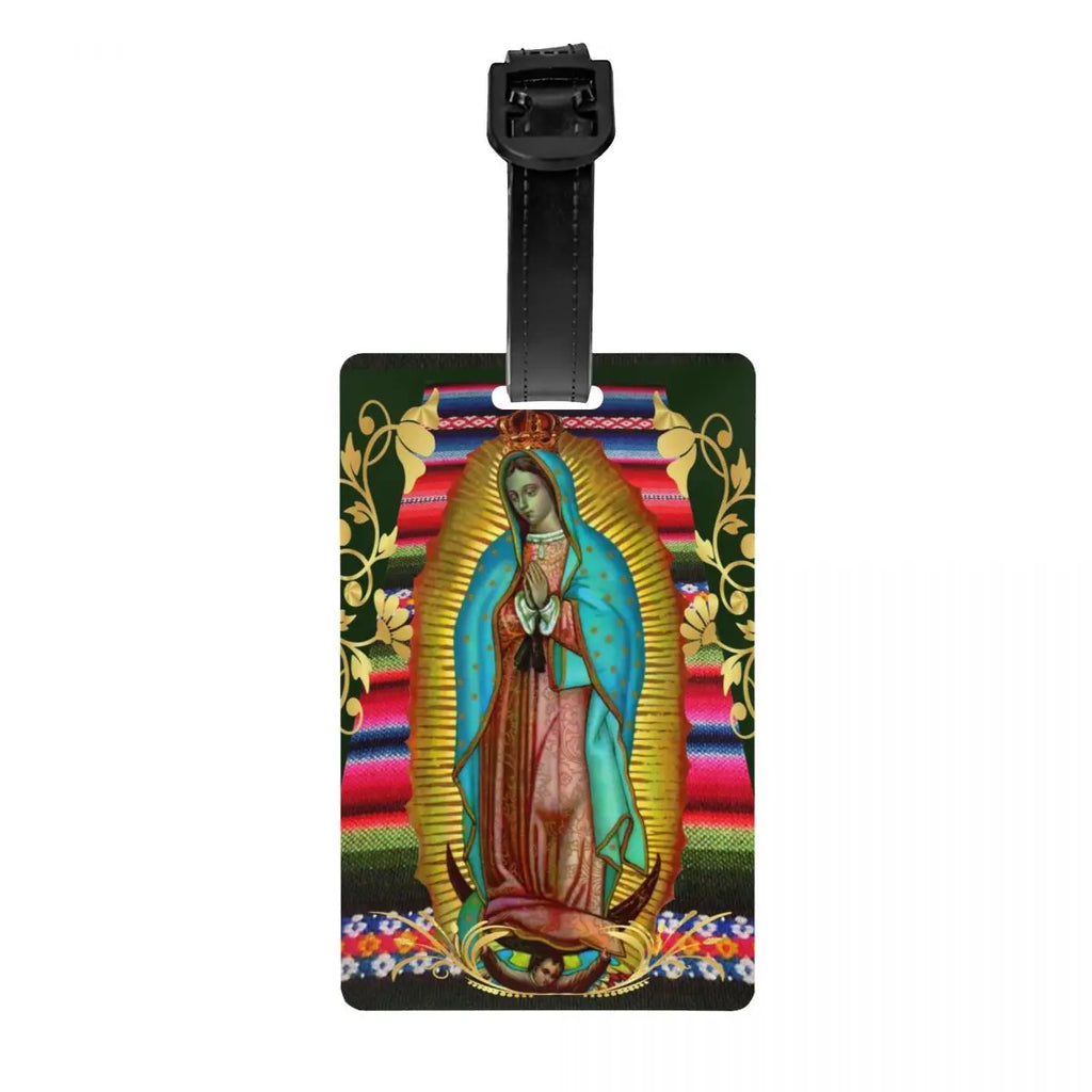 Custom Virgin Mary Luggage Tag Privacy Protection Catholic Christian Baggage Tags Travel Bag Labels Suitcase
