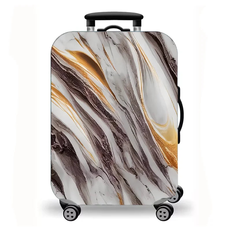 Luggage Cover, Marble Fluid Art Print Stretch Suitcase Protector for Travel, 11 Styles Abstract Modern Design