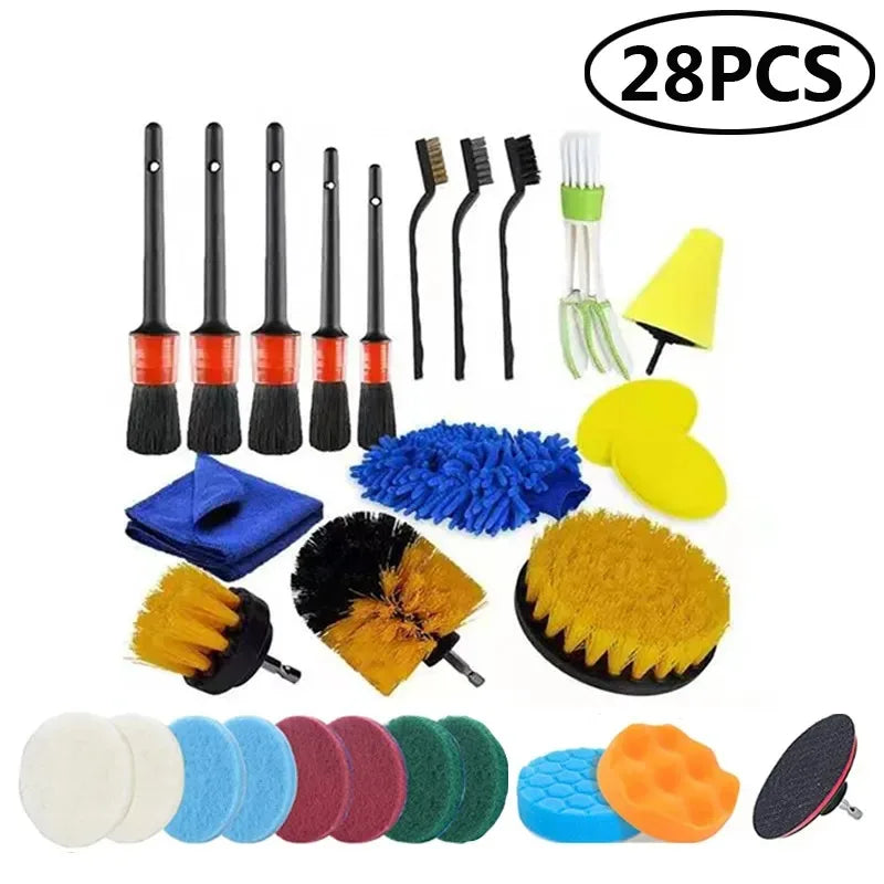 Household Car Cleaning Electric Drill Brush Head Set Electric Brush Kitchen Bathroom Cleaning Kit Toilet Cleaning Tools