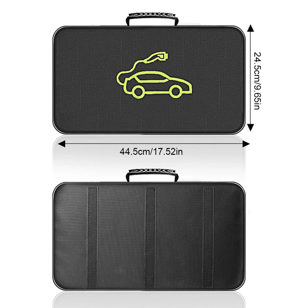 Portable Waterproof EV Charging Cable Storage Bag, Fire Resistant Organizer for Electric Car Jumper Wire Plug & Socket