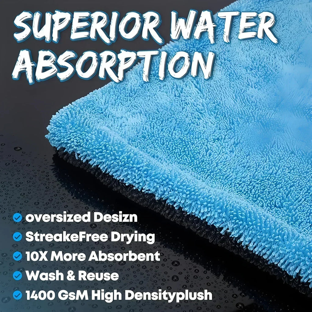 1400GSM Car Towel Car Detailing Rags Quick Drying Cloth Multi-Purpose Car Wash Towel For Car Window Cleaning And Auto Care