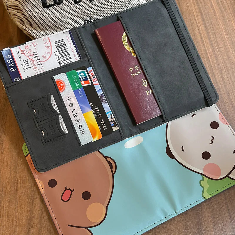 New Cartoon Cute Passport Holder Multifunctional Card Holder Documents Package Passport Wallet Portable Travel Passport Cover