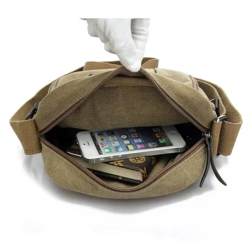 Men's Bag Casual Small Multifunction Shoulder Bag Multi-pocket Crossbody Bag Outdoors
