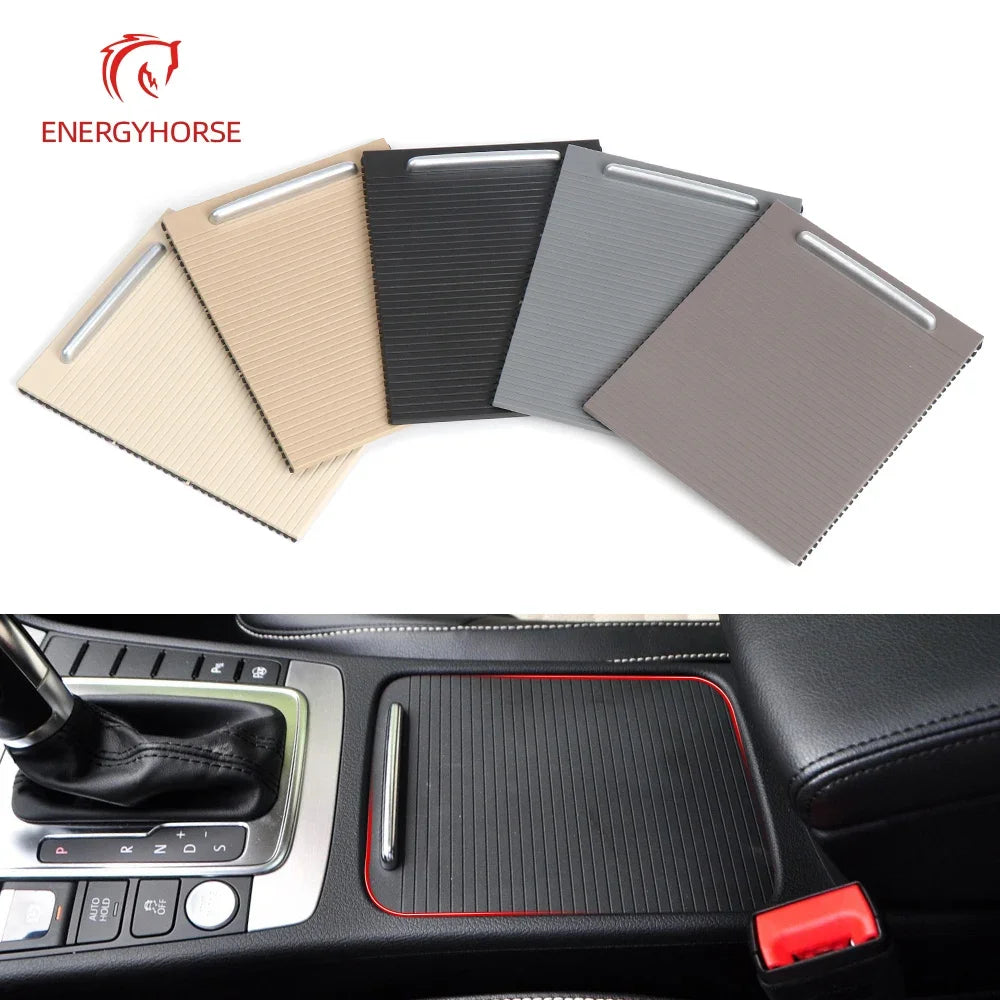 Interior Car Armrest Central Console Drink Cup Holder Cover Trim Zipper Rolling Curtain For Volkswagen CC Passat B6 B7