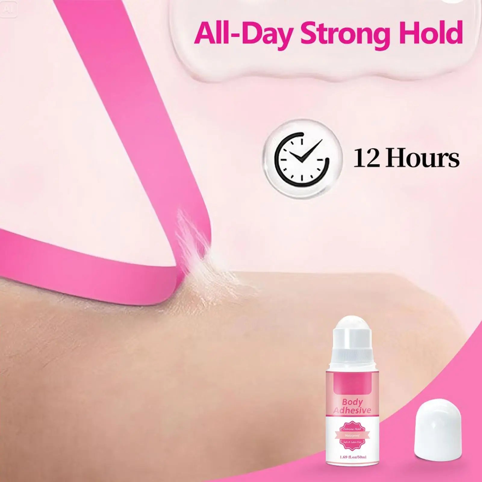 Anti-Slip Glue Roll On Skin Adhesive For Clothing Dress Body Skin Anti-exposure Bra Non-slip Fixed Sweat-Resistant Invisible