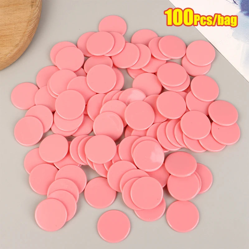 100Pcs 25mm Montessori Learning Education Math Toy Plastic Poker Chips Bingo Chip Markers Token Family Club Party Counting Toy