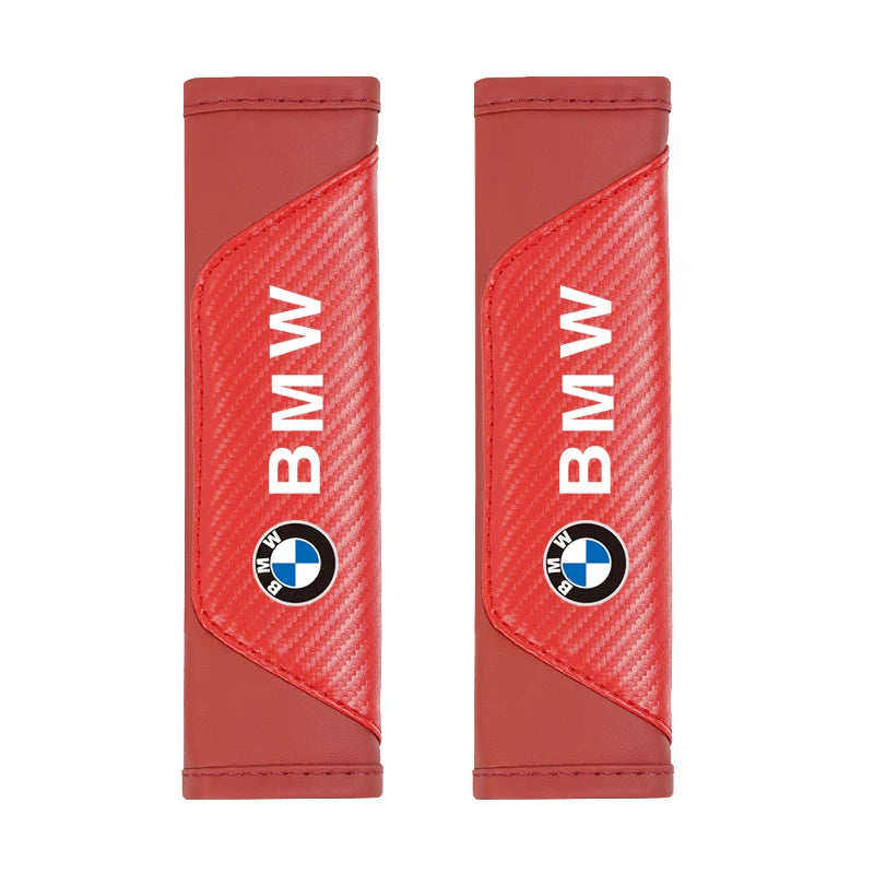 2Pcs Car Leather Seat Belt Shoulder Cushion Protective Cover Auto Tissue Box For BMW X1 X2 X3 X5 X4 X6 X7 iX3 F20 F10 F07 E