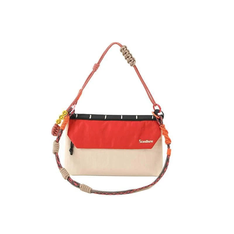 Outdoor Rope Knot Cross-Body Bag, Color-Matched Nylon Bag, Water-Resistant Single-Shoulder Bag, Large Capacity, Wear-Resistant
