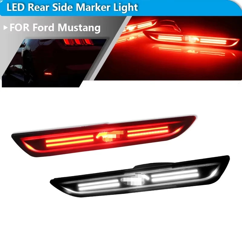 2Pcs Car Rear Red Sidemarker Lamps for Ford Mustang 2015 2016 2017 2018 2019 2020 2021 2022 LED Fender Side Marker Lights