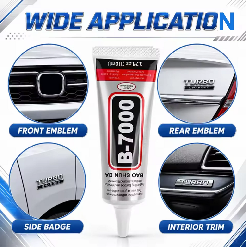 8PCS 15mL B-7000Car Emblem Repair Adhesive,strong transparent adhesive suitable for loose tail emblems, metal badges, plastic .