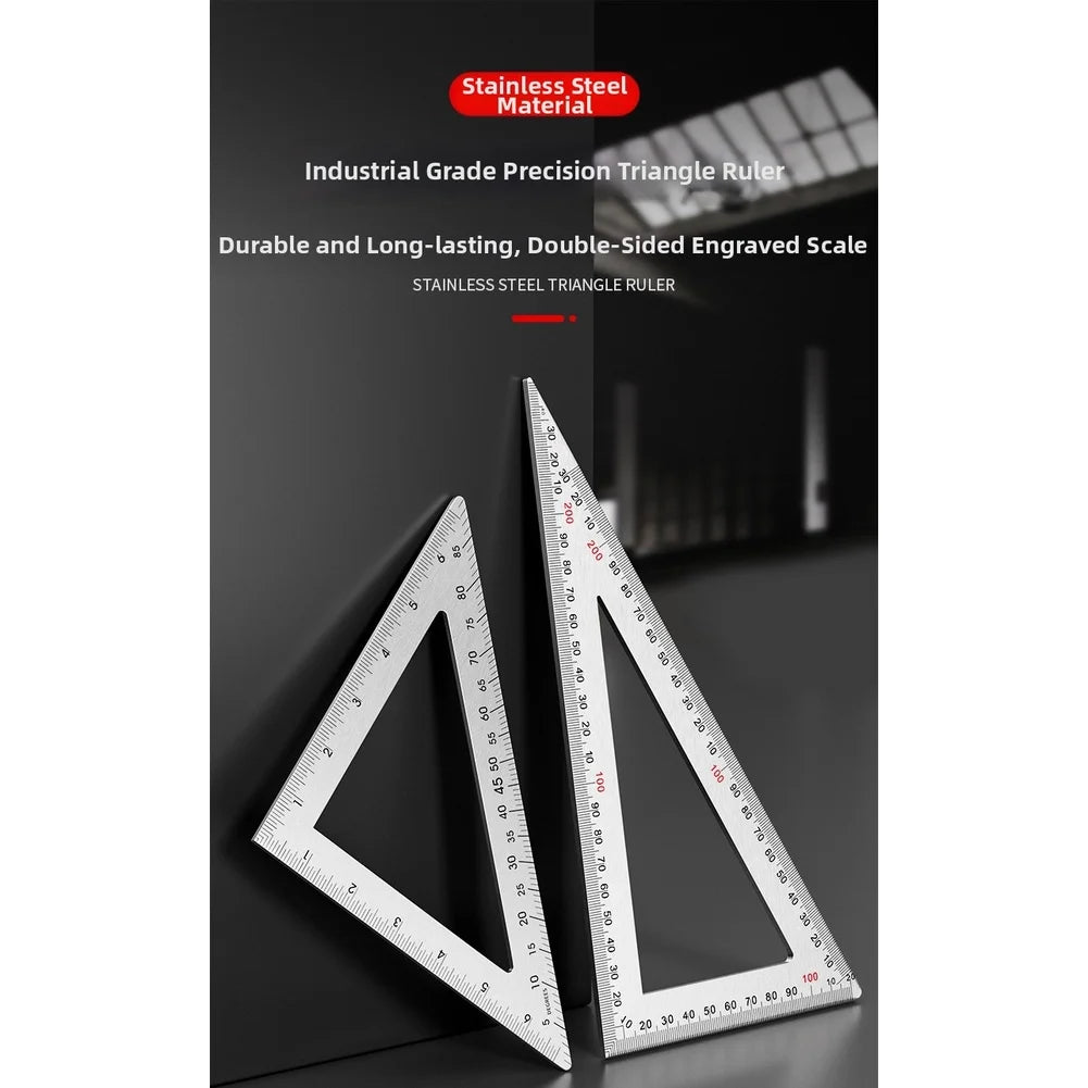 New Triangle Ruler Measurement Tool Stainless Steel Carpenter Tools Cm Metric Angle Ruler Square Woodworking Tools