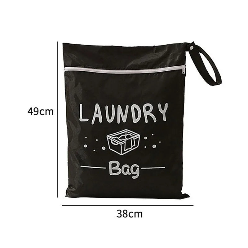 Large Capacity Waterproof Travel Laundry Bag Wet Dry Organizer Pouch with Zipper Hanging Strap Portable Storage Bag